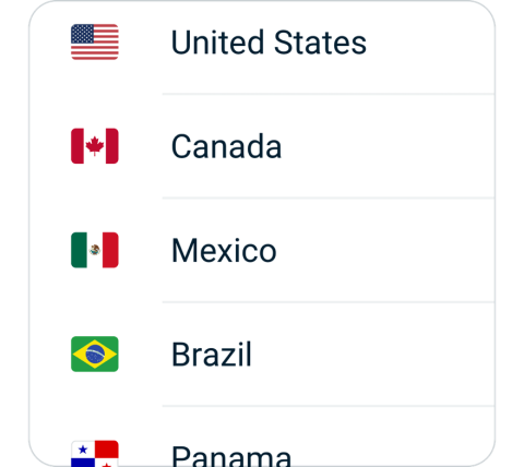 Daxiang connect step 2, choose VPN server location